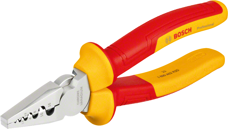 BOSCH VDE 1000 Volt İzoleli Kablo Pabucu Sıkma Pensesi 180 mm (1600A02NE6)