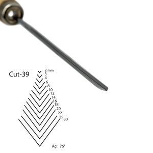 KIRSCHEN Two Cherries Düz V Ağız Iskarpelası 2 mm (Cut 39 - 3139002)