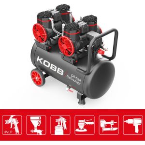 KOBB KBK50S2 İki Motorlu Sessiz Kompresör 50 Litre 4 Hp