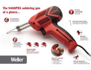 WELLER WLG9400K23C Tabanca Tip Lehim Havyası Seti 100-140 Watt