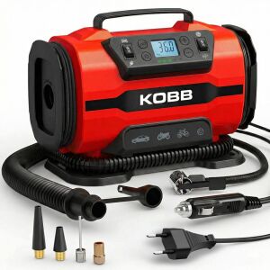 KOBB KB301 12-220 Volt Dijital Basınç Göstergeli Lastik ve Yatak Şişirme Pompası