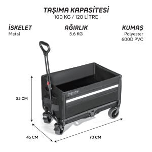 FreeCamp Nest 300 Katlanır Kilitli Tekerlekli Wagon Kamp Arabası