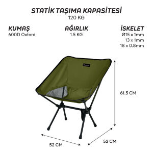 FREECAMP Jett Katlanır Sandalye - Haki