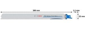 BOSCH PRO S 1237 BEF Metal Kesimi İçin Orta Hizmet Tilki Kuyruğu Testere Ucu 300 mm