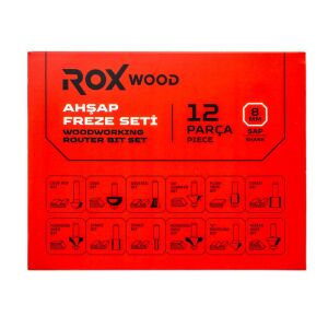 ROX WOOD 0310 Ahşap Freze Seti 12 Parça (Sap: 8mm)