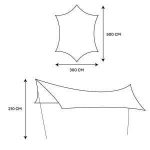 NATUREHIKE Direkli Canopy Tarp Tente 300x500 cm