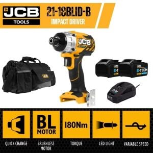 JCB 18BLID-44 18 Volt Torklu Vidalama Makinası 4 Amper Çift Akü Bez Çantalı