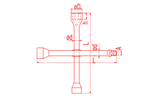 İZELTAŞ 1/2'' İstavroz Bijon Anahtarı Adaptörlü (1975 09 1322)