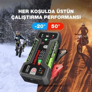 LOKİTHOR J1350PRO 12V 1350 Amper Akıllı Akü Tavkiye + Powerbank + Led Lamba