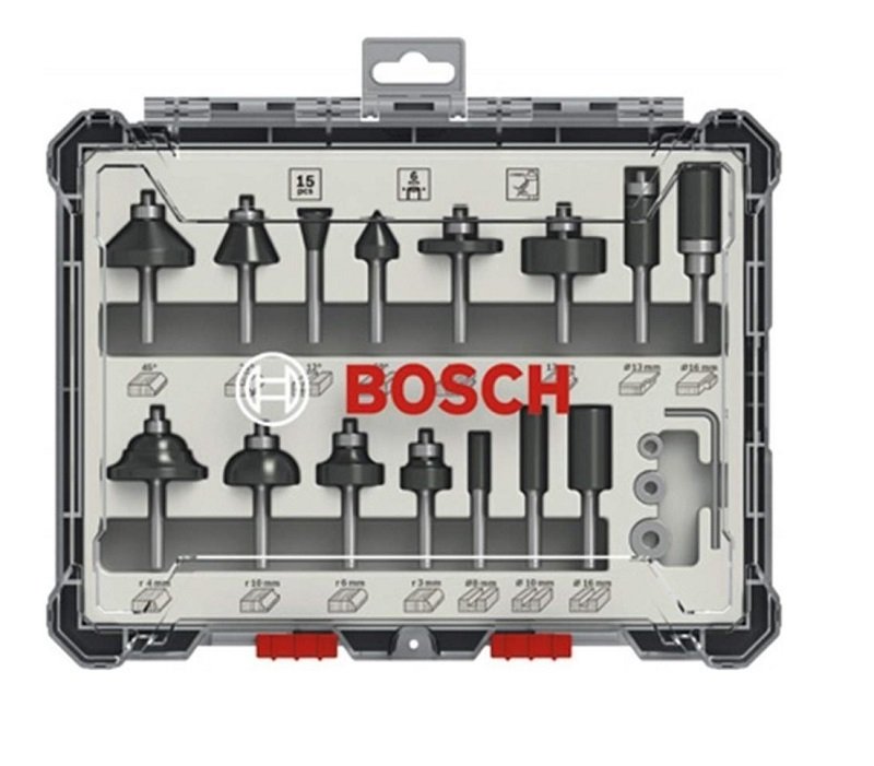 BOSCH 6 mm Profesyonel Ahşap Freze Bıçak Seti 15 Parça (2607017471 BOSCH 6 mm Profesyonel Ahşap Freze Bıçak Seti 15 Parça (2607017471