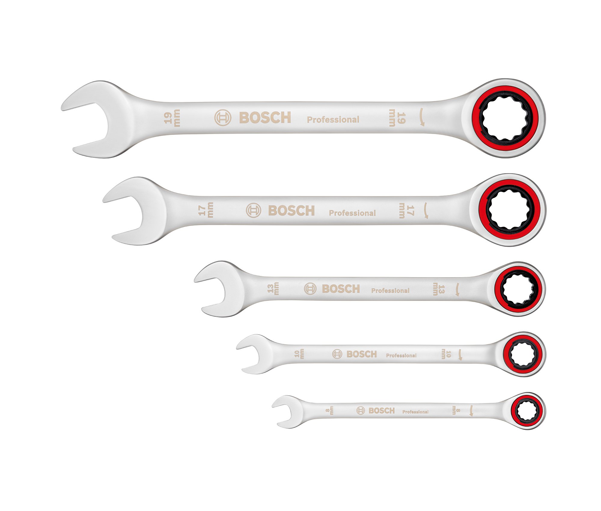 BOSCH Profesyonel 5 Parça Cırcırlı Kombine Anahtar Takımı