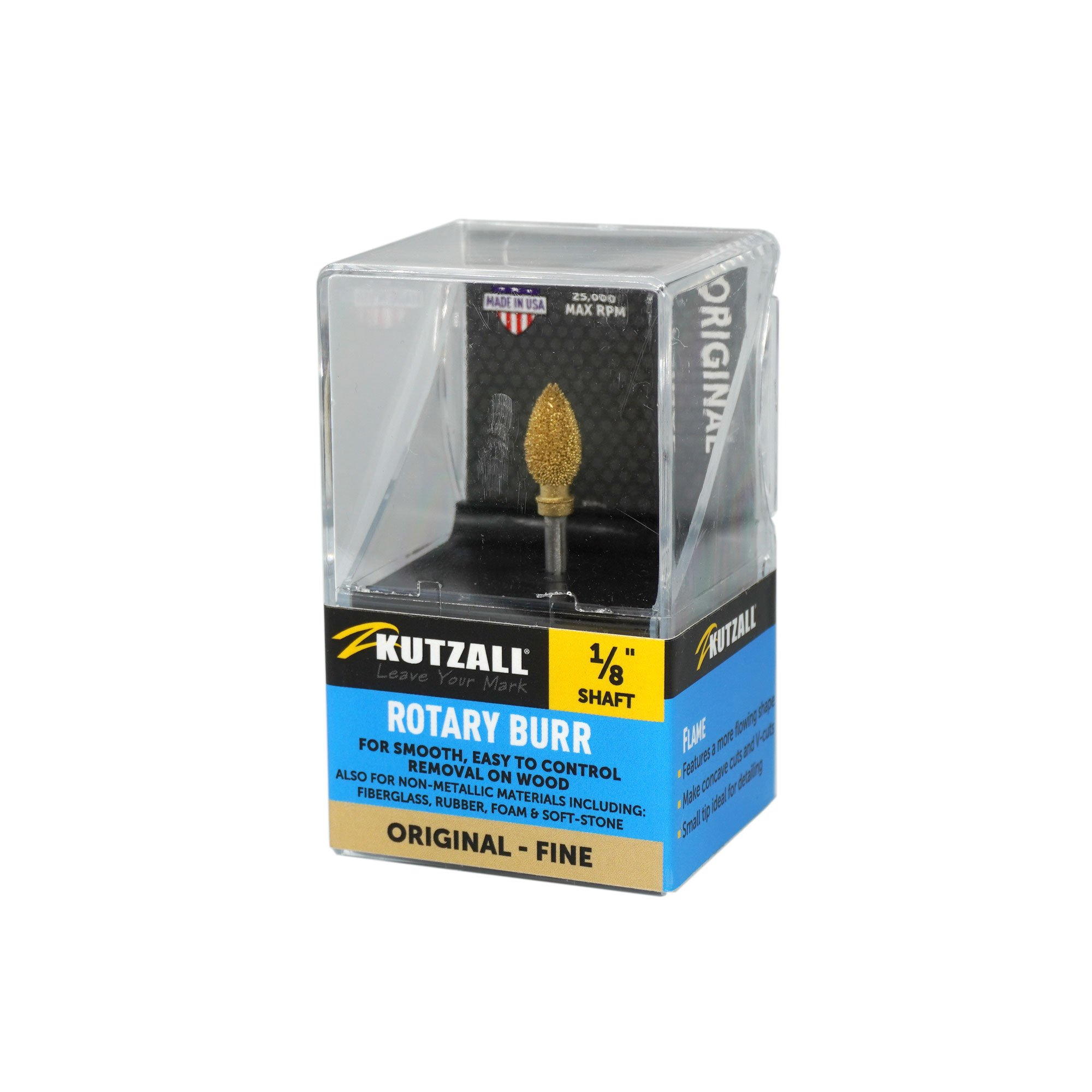 KUTZALL FL-14-EG İnce Diş Alev Tipi Törpü (3.1 mm Sap)