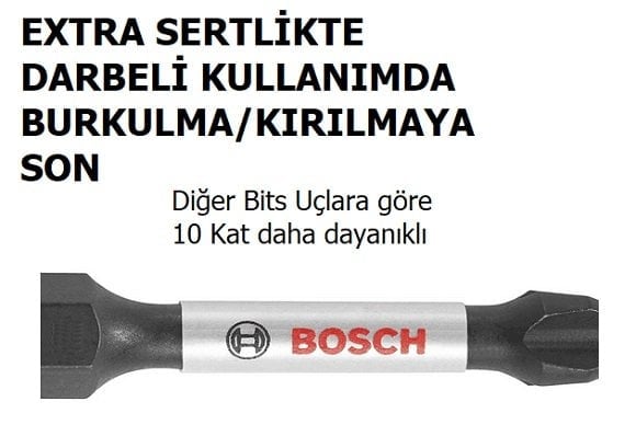 BOSCH Impact Control Pz2x150 Çift Taraflı Yıldız Bits Uç (Torklu Vidalamalar için)