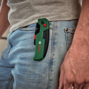 BOSCH Katlanır Maket Bıçağı (Kılıf + 10 Adet Yedek Bıçak)