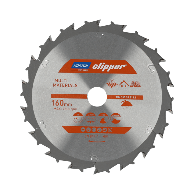 NORTON Clipper Ahşap için 160x20 mm 18 Diş Elmas Daire Testere Bıçağı