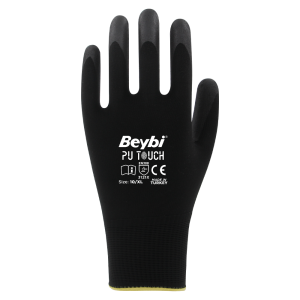 BEYBİ PU TOUCH 8 Numara Pu Kaplı Siyah İş Eldiveni