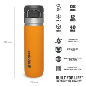 STANLEY GO Quick Flip Paslanmaz Çelik Termos 0.70 lt. (Turuncu)