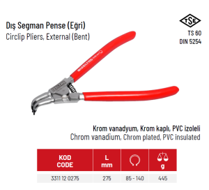 İZELTAŞ Yaylı-Eğri Dış Segman Pensesi 275 mm (3311 12 0275)