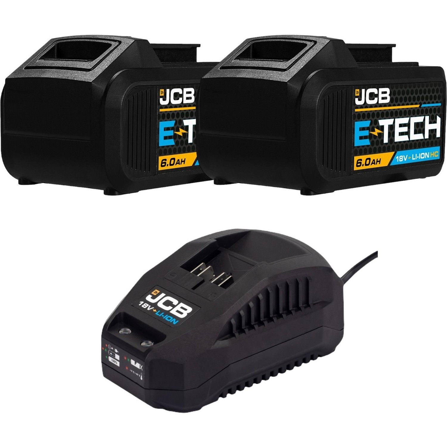 JCB 18 Volt Akü Paketi (2x6.0 Ah Akü + 1xHızlı Şarj Cihazı)