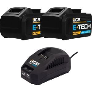 JCB 18 Volt Akü Paketi (2x6.0 Ah Akü + 1xHızlı Şarj Cihazı)