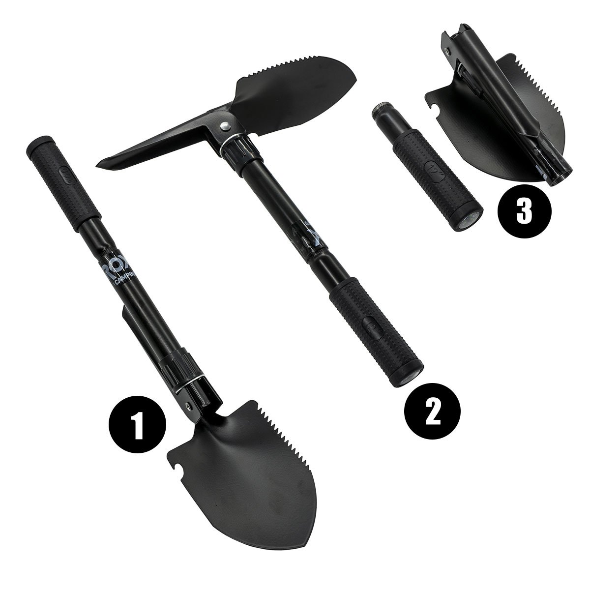 ROX Camping Pusulalı Katlanır Kamp Küreği 42 cm (153CAMP0106)