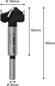 BOSCH 30 mm Elmas Uçlu Tas Menteşe Freze Matkap Ucu