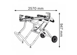 BOSCH GTA 2500 Gönye Kesme İçin Tekerli Çalışma Tezgahı