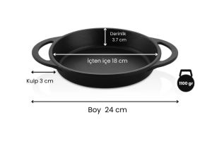 DEFONTE Döküm Oval Kulplu Yumurta Tavası 18 cm