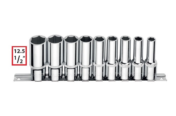 CETA-FORM C24-RH09 9 Parça 1/2 '' 6 Köşe Derin Lokma Anahtar Takımı