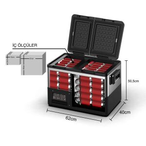 ICECO TCD55 Kompresörlü Çift Bölmeli Araç Buzdolabı 55 Litre 12/24 Volt