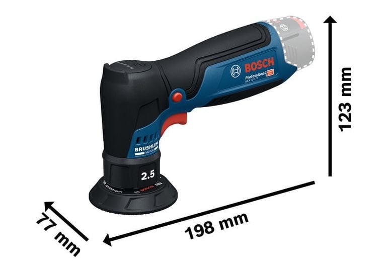 BOSCH GEX 12V-77 Akülü Eksantrik Zımpara Makinası 12 Volt (Akü ve Şarj Aleti Hariç)