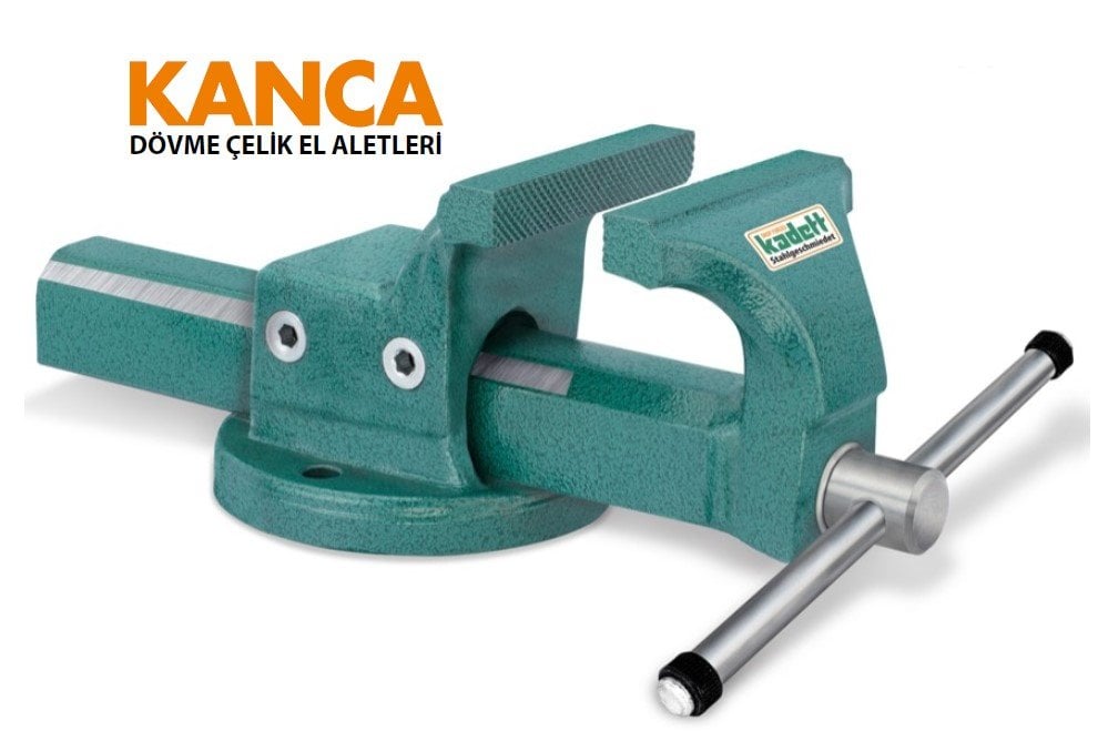 KANCA Kadett Tesviyeci Sabit Dövme Çelik Mengene 200 mm