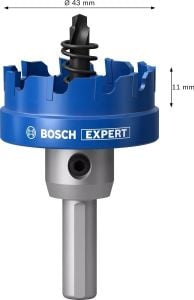 BOSCH Expert TCT Elmas Uçlu Metal İçin Delik Açma Testeresi Panç (Ölçü Seçiniz) 43 mm