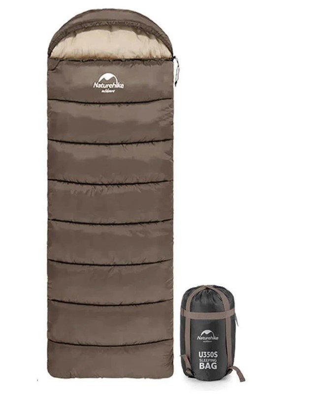 NATUREHIKE U350S Kapüşonlu Uyku Tulumu -17 Derece (Kahverengi-Sol)