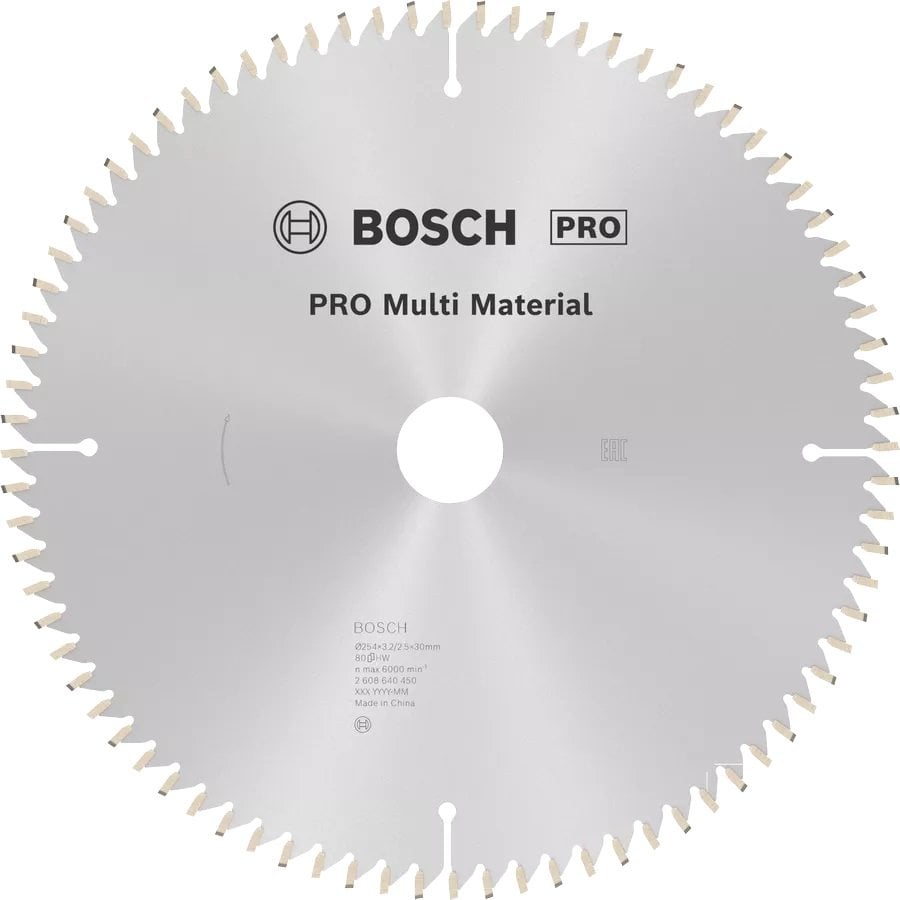BOSCH PRO Multi Material 254x30x3,2 mm 80 Diş Elmas Daire Testere- Aluminyum Kesime Uygun