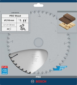 BOSCH Pro Wood 216 mm 48 Diş Ahşap Daire Testere Bıçağı