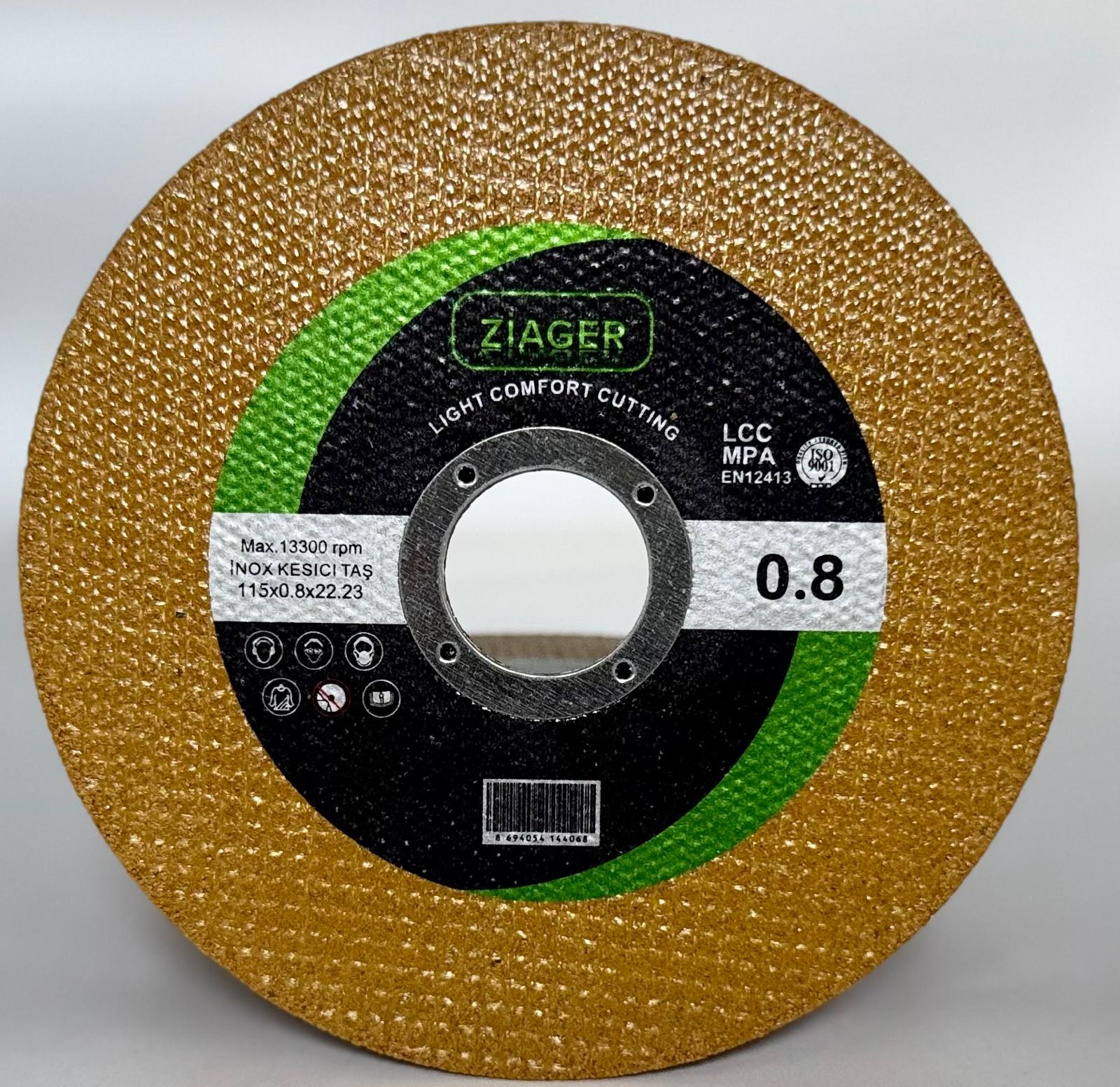 ZIAGER Gold 115x0,8 mm Yüksek Performans Metal-Paslanmaz-Aluminyum Kesme Taşı- Diski