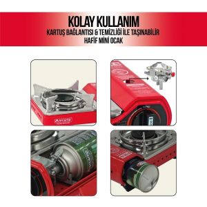 ORCAMP CK506 Mini Kamp Ocağı - Kırmızı