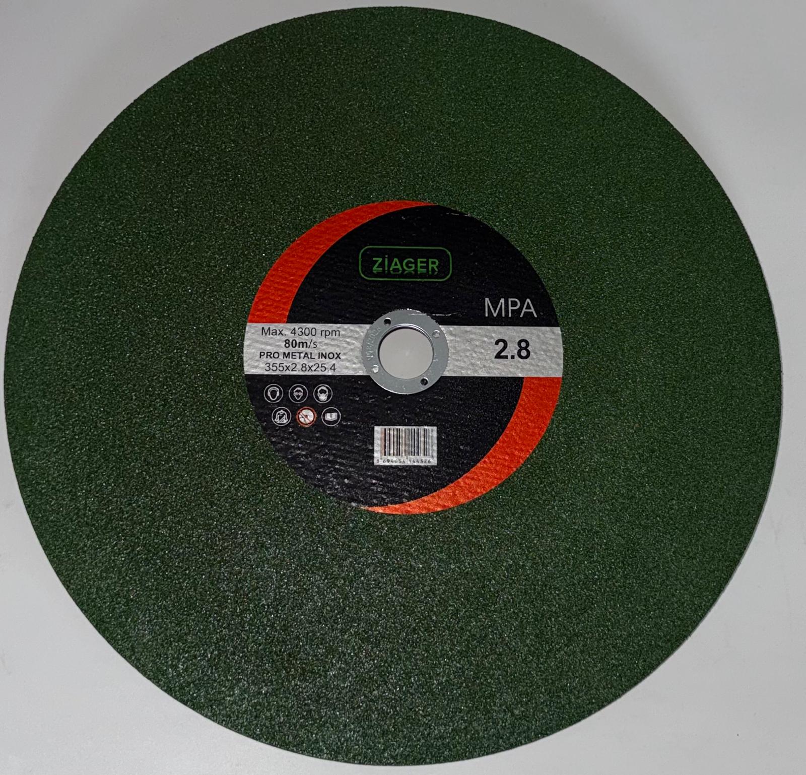 ZİAGER Yüksek Performans Metal Kesme Taşı 355x2,8 mm Thumbnail