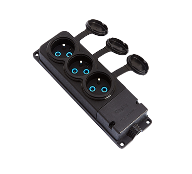 BYLION 3KMP-F Kauçuk Grup Priz 3'lü 220 Volt Topraklı