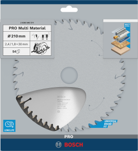 BOSCH PRO MultiMaterial 210x30x2,8 mm 54 Diş Elmas Daire Testere (2608640511)