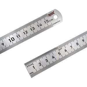 ROX Çift Taraflı Çelik Cetvel (Ölçü Seçiniz) 150 mm (15 cm)