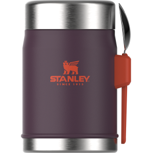 STANLEY Klasik Paslanmaz Çelik Yemek Termosu Kaşıklı 0.40 Litre - Mor/Turuncu