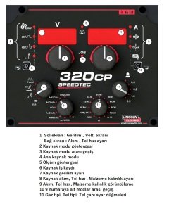Lincoln Electric Speedtec 320 CP Sinerjik Pulse Gazaltı Kaynak Makinası 320 Amper