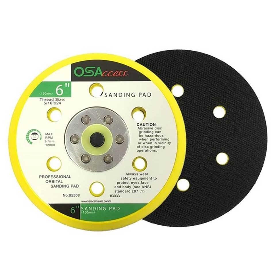 OSAKA 150 mm Cırtlı Zımpara Tabanı 6 Delik (Havalı Makinalar için