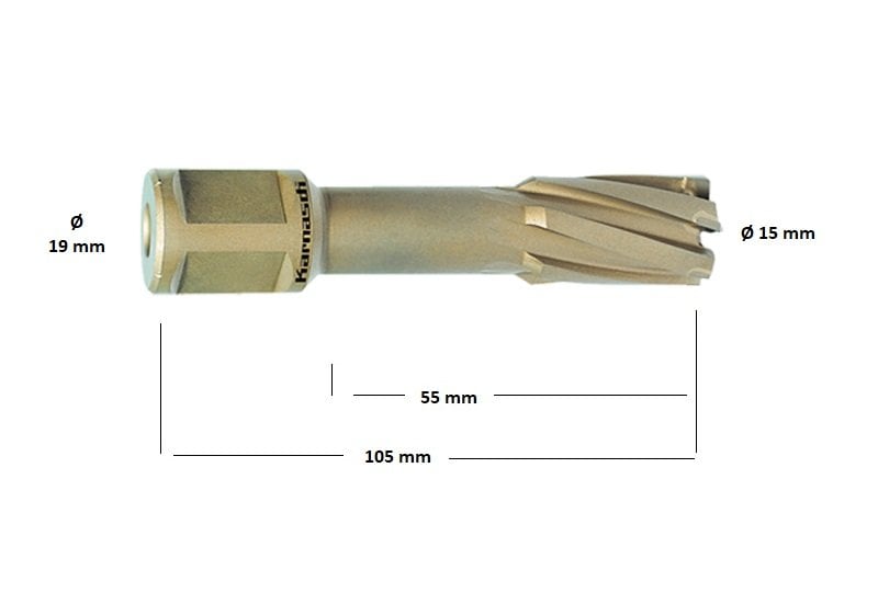 KARNASCH 15 x 55 mm TCT Elmas Uçlu Manyetik Matkap Ucu