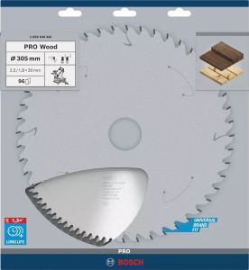 BOSCH PRO Wood 305x30x2,5 mm 96 Diş Ahşap Elmas Daire Testere Bıçağı