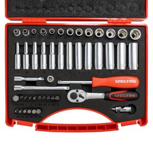 İZELTAŞ 14000005131 1/4'' Altı Köşe Mini Lokma Anahtar ve Bits Set 48 Parça