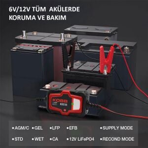 KOBB KBS1A 6V/12V 30Ah Akıllı Akü Şarj Cİiazı / Akü Bakım / Desülfatör
