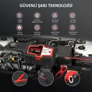 KOBB KBS2A 6V/12V 60 AH Akıllı Akü Şarj / Akü Bakım / Desülfatör